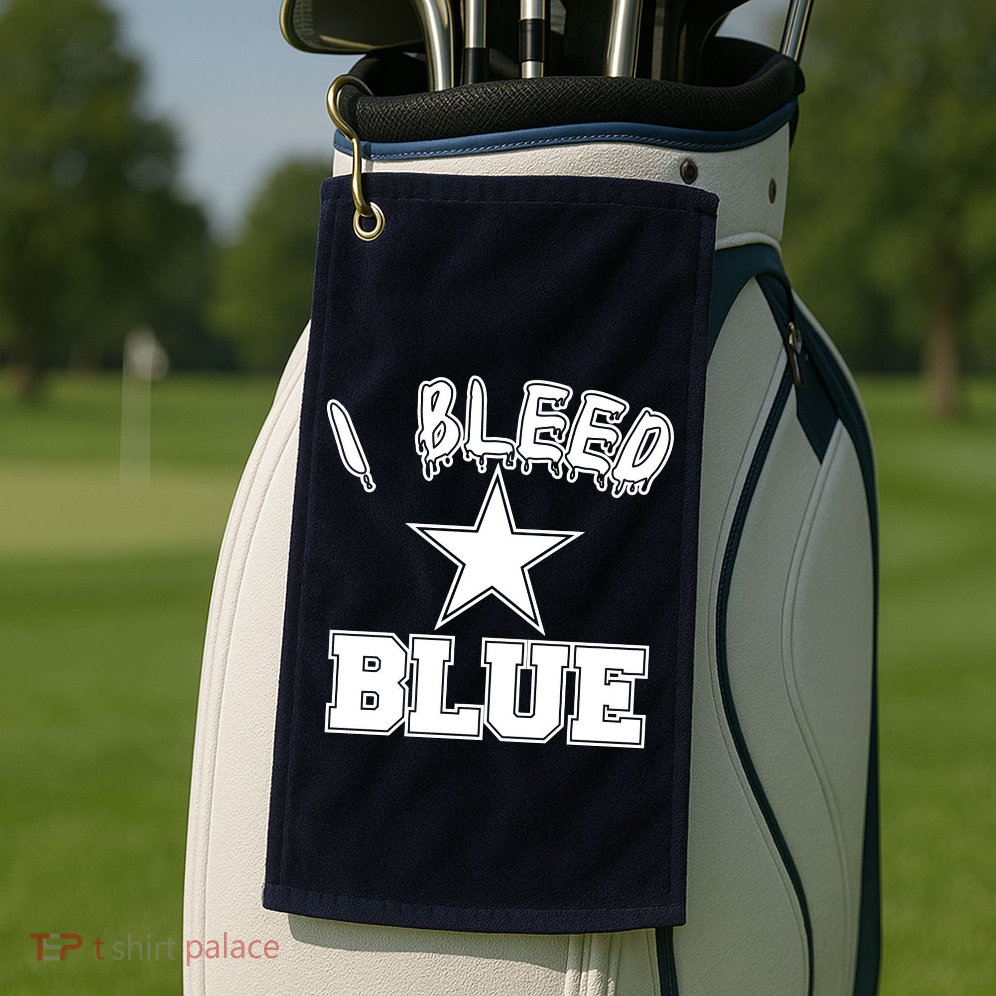 I Bleed Blue Dallas, Texas Fan Pride Golf Towel