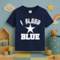 I Bleed Blue Dallas, Texas Fan Pride Toddler T-Shirt thumb 3
