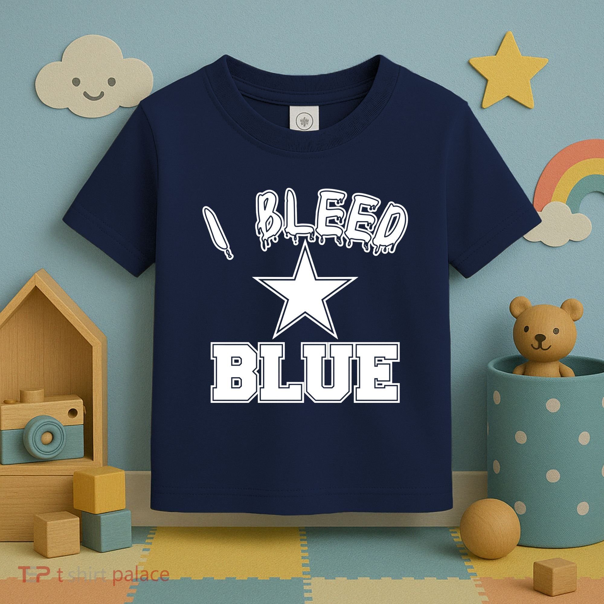 I Bleed Blue Dallas, Texas Fan Pride Toddler T-Shirt