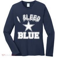 I Bleed Blue Dallas, Texas Fan Pride Women's Long Sleeve Shirt thumb 0