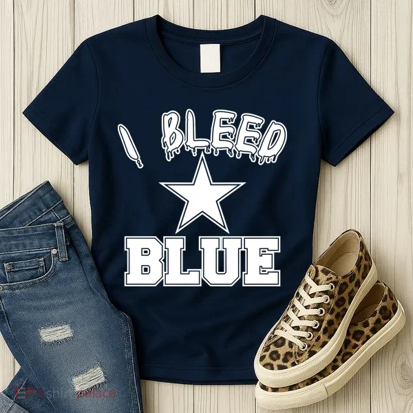 I Bleed Blue Dallas, Texas Fan Pride Women's T-Shirt