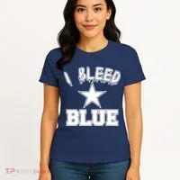 I Bleed Blue Dallas, Texas Fan Pride Women's T-Shirt thumb 4