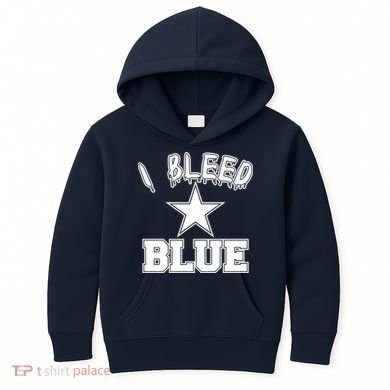 I Bleed Blue Dallas, Texas Fan Pride Kids Hoodie