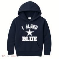 I Bleed Blue Dallas, Texas Fan Pride Kids Hoodie thumb 0