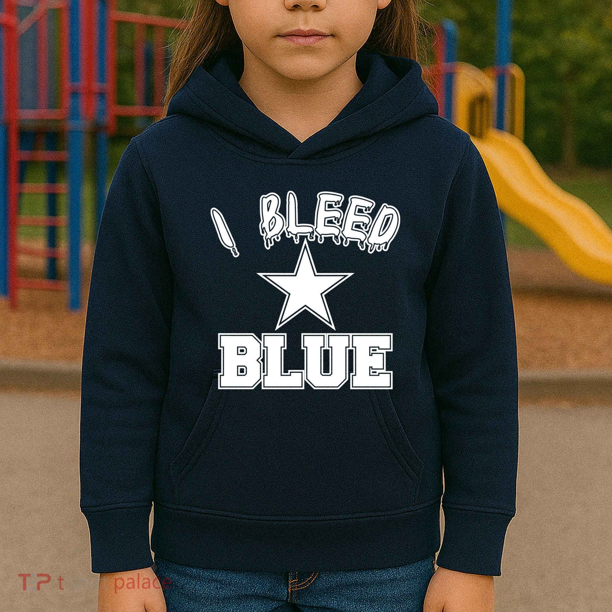 I Bleed Blue Dallas, Texas Fan Pride Kids Hoodie