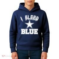 I Bleed Blue Dallas, Texas Fan Pride Kids Hoodie thumb 4