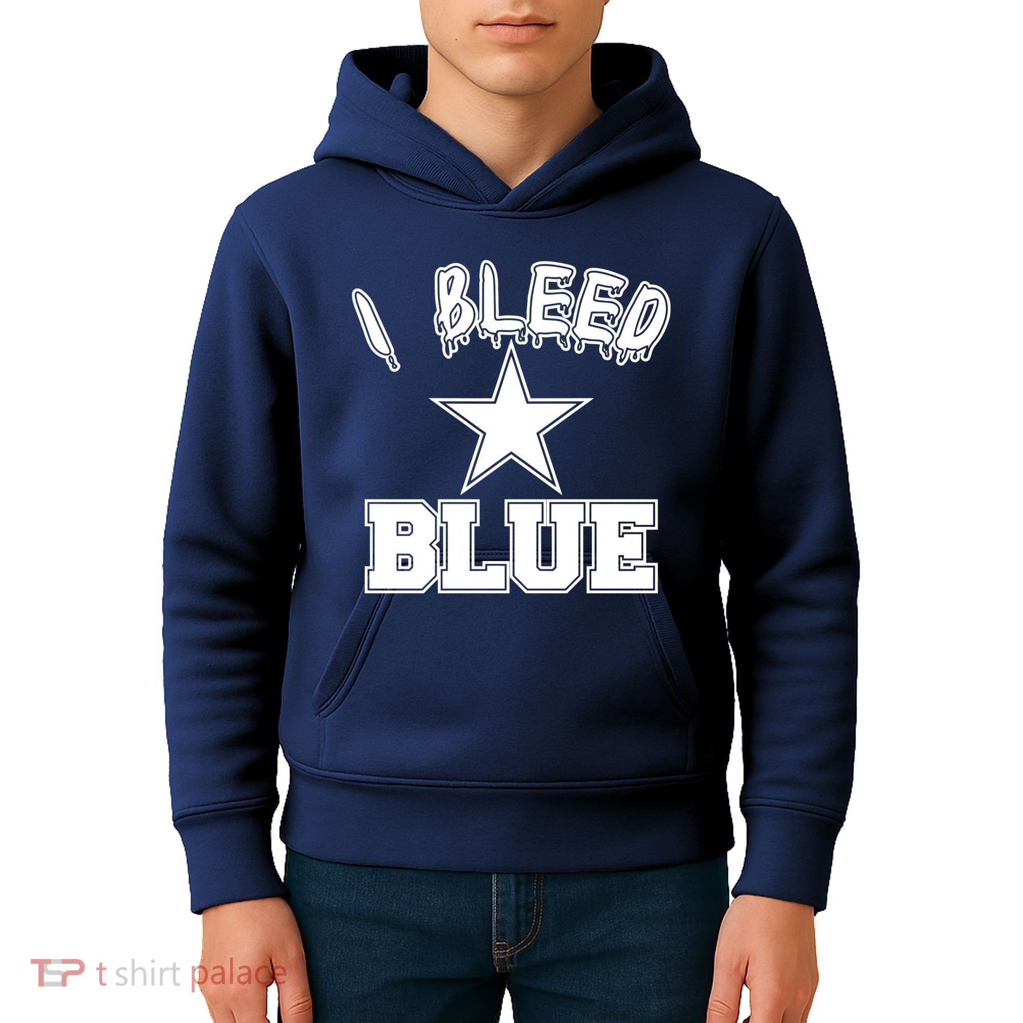 I Bleed Blue Dallas, Texas Fan Pride Kids Hoodie