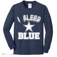 I Bleed Blue Dallas, Texas Fan Pride Kids Long Sleeve Shirt thumb 0