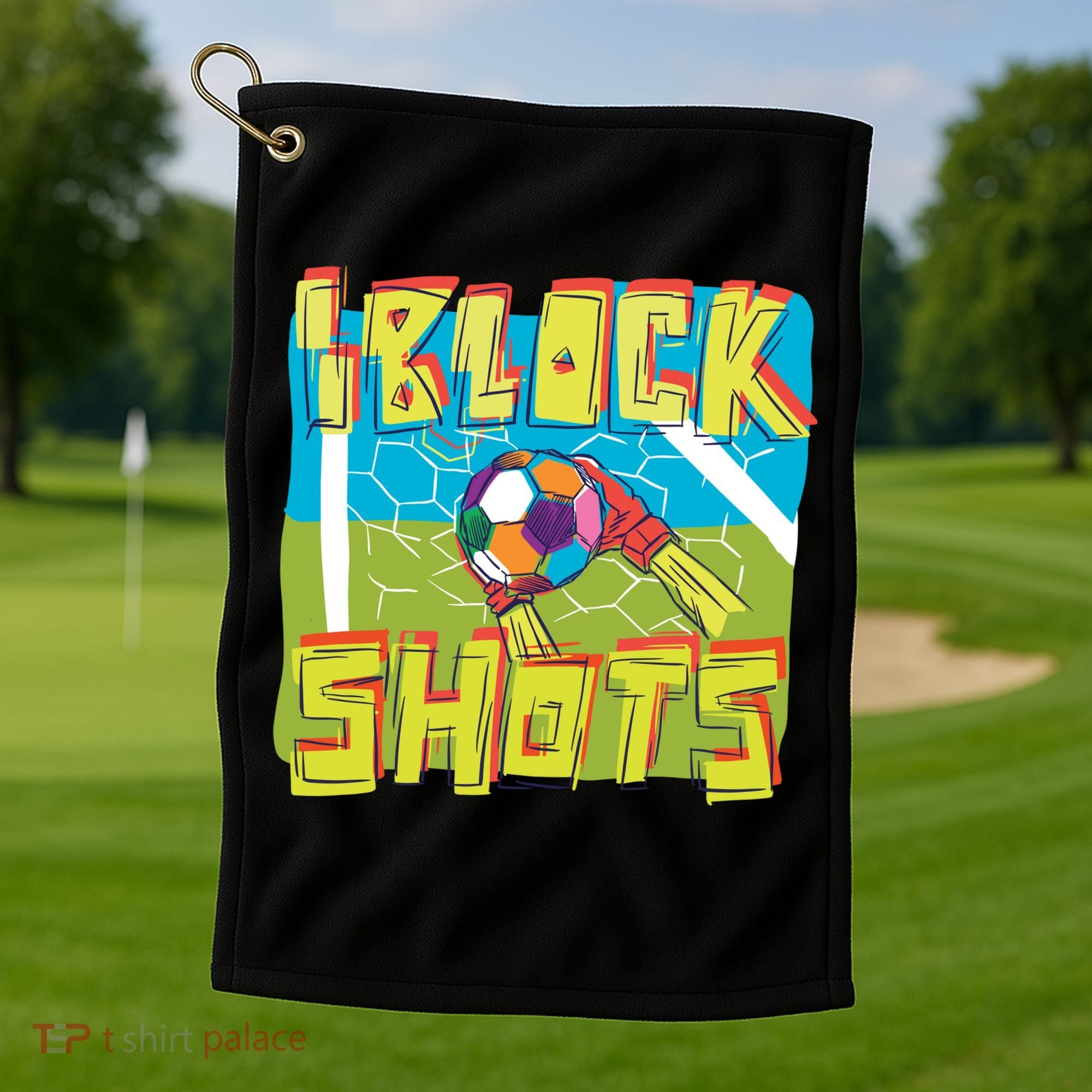 I Block Shots Golf Towel