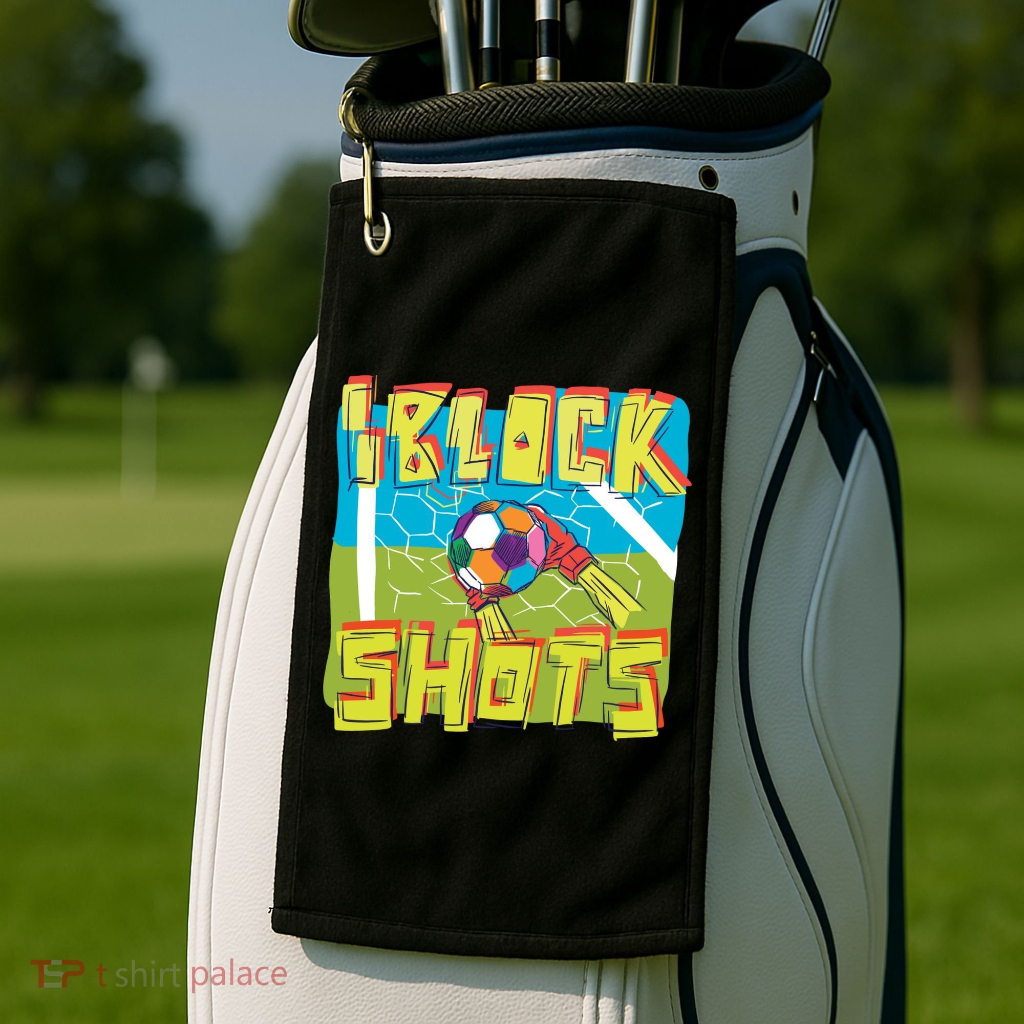 I Block Shots Golf Towel