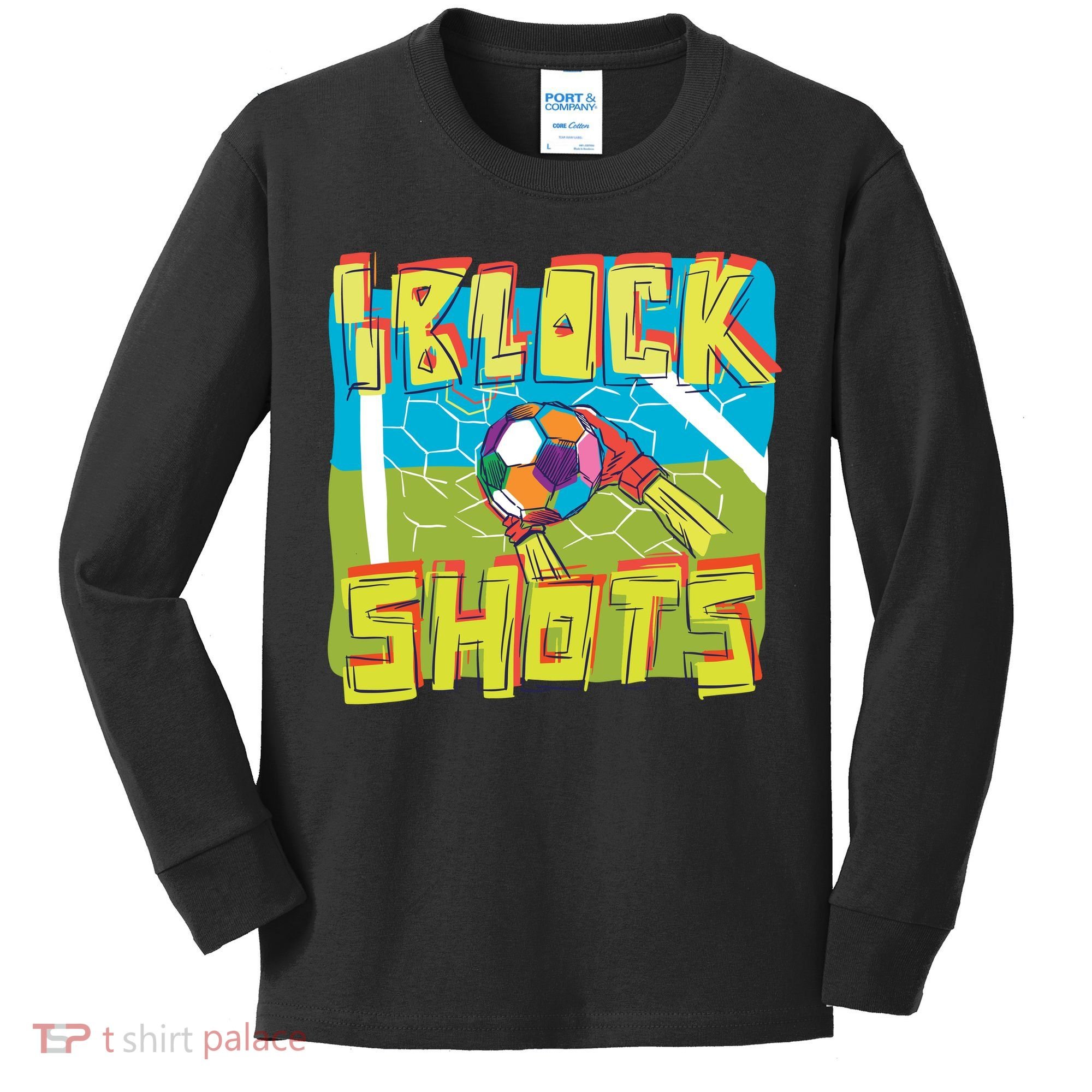 I Block Shots Kids Long Sleeve Shirt