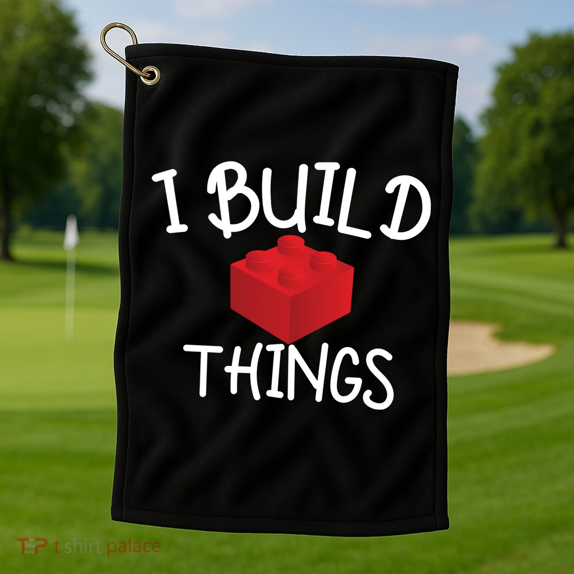 I Build Things Building Blocks Golf Towel