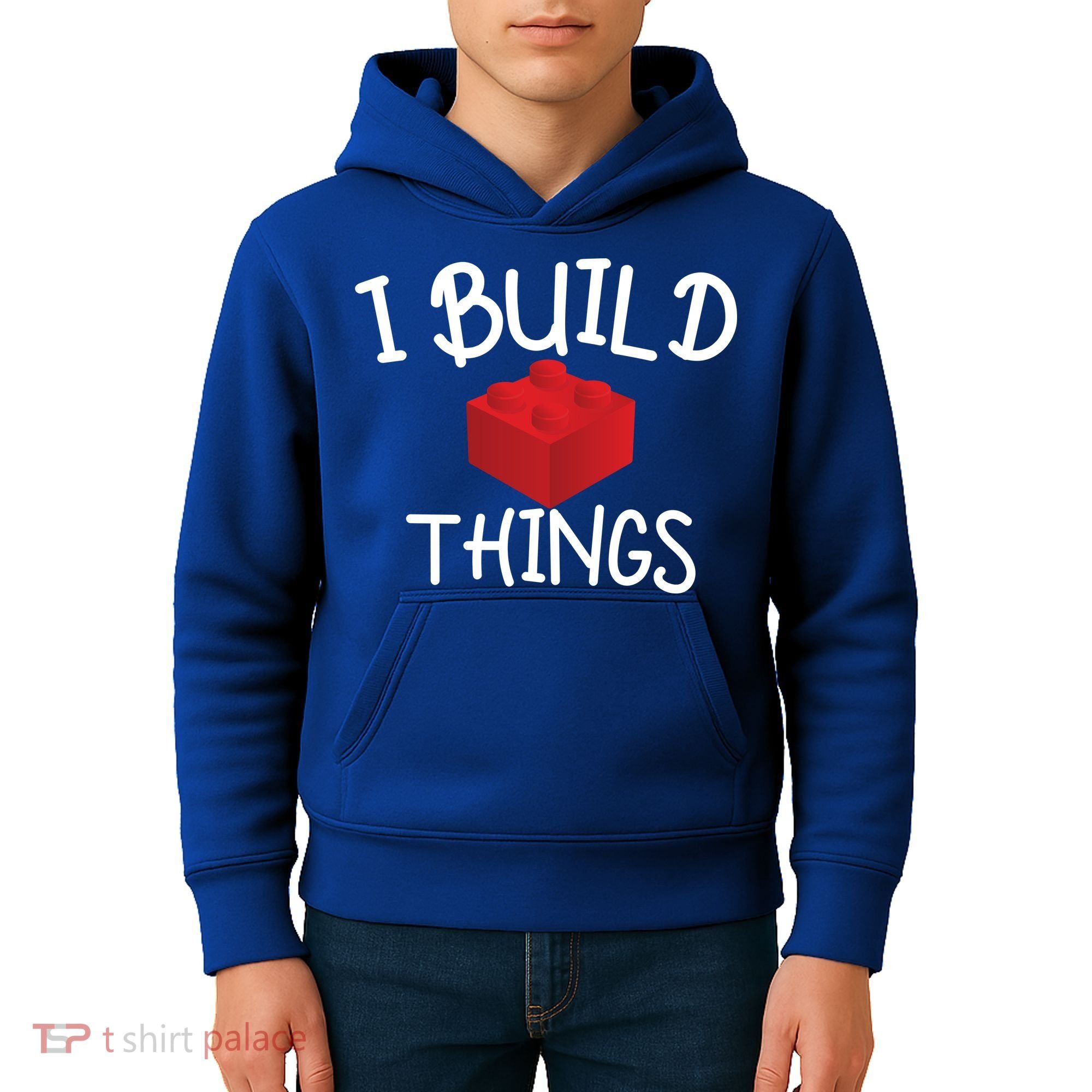 I Build Things Building Blocks Kids Hoodie