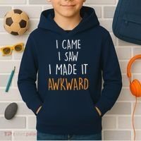 I Cam I Saw I Made It Awkward Kids Hoodie thumb 2