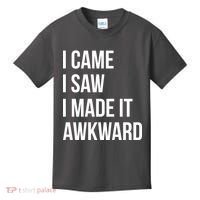 I Came I Saw I Made It Awkward Funny Kids T-Shirt thumb 0
