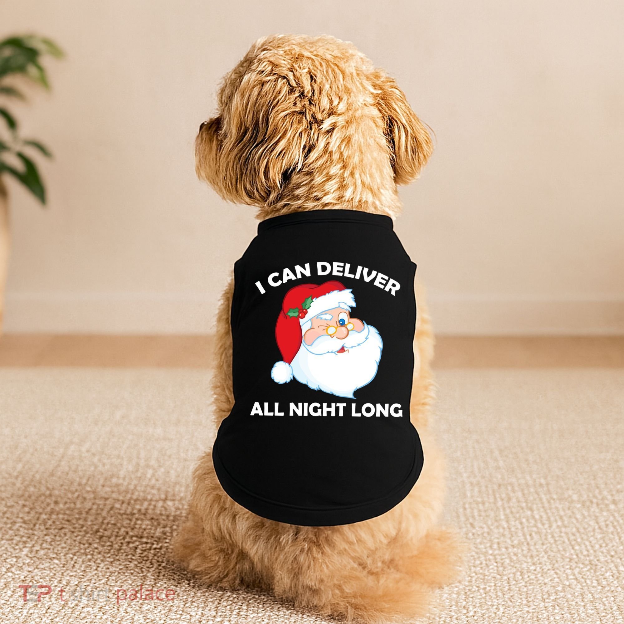 I Can Deliver All Night Long X-Mas Bad Santa Doggie Tank