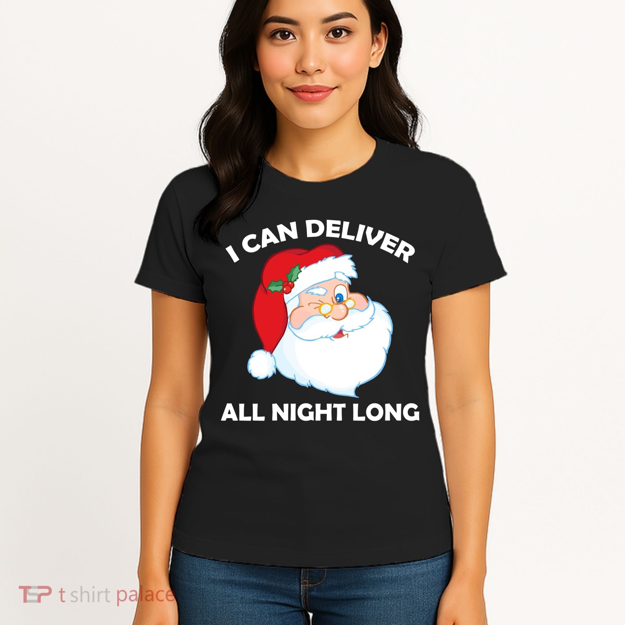I Can Deliver All Night Long X-Mas Bad Santa Women's T-Shirt