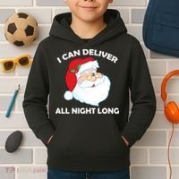 I Can Deliver All Night Long X-Mas Bad Santa Kids Hoodie thumb 2