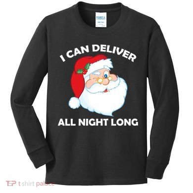 I Can Deliver All Night Long X-Mas Bad Santa Kids Long Sleeve Shirt