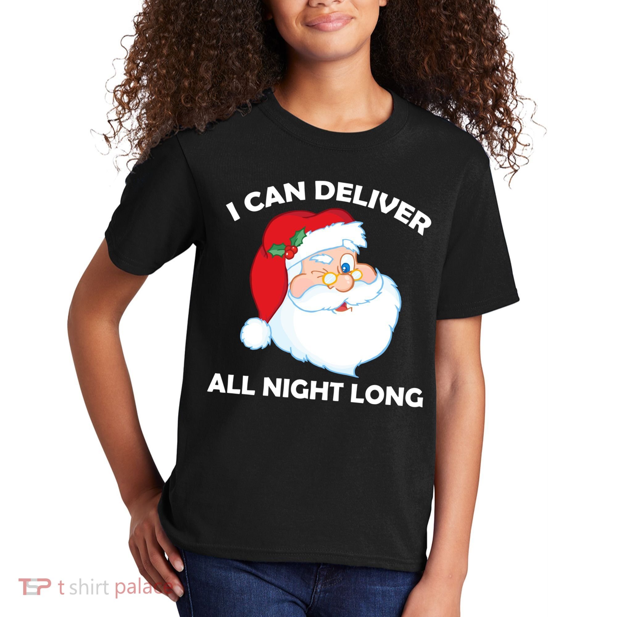 I Can Deliver All Night Long X-Mas Bad Santa Kids T-Shirt