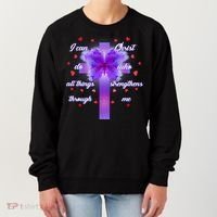 I Can Do All Things Through Christ Butterfly Cross Women's Sweatshirt thumb 0