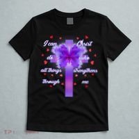 I Can Do All Things Through Christ Butterfly Cross T-Shirt thumb 5