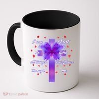 I Can Do All Things Through Christ Butterfly Cross Coffee Mug thumb 0