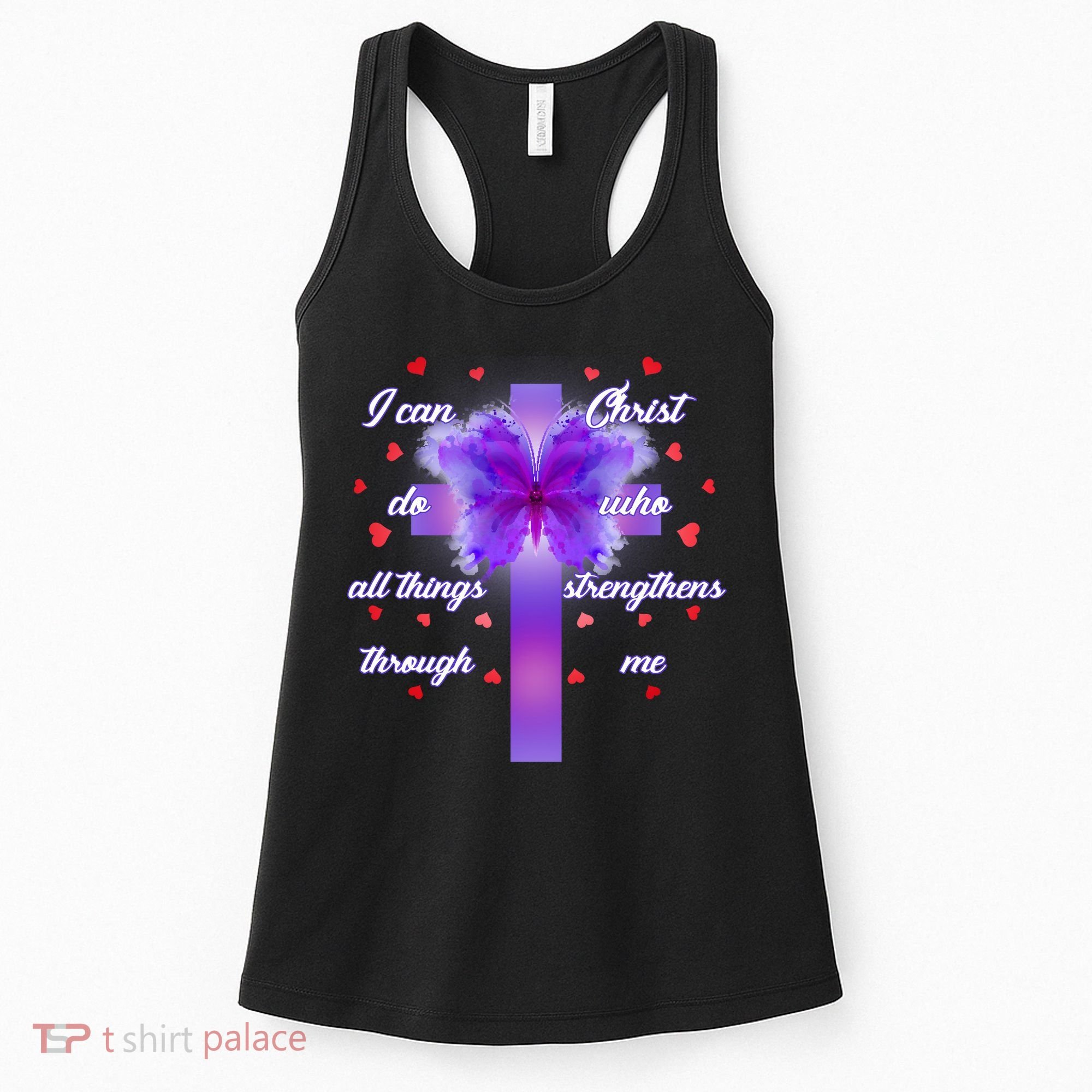 I Can Do All Things Through Christ Butterfly Cross Women's Tank Top