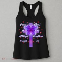I Can Do All Things Through Christ Butterfly Cross Women's Tank Top thumb 3