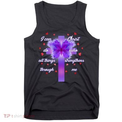 I Can Do All Things Through Christ Butterfly Cross Tank Top