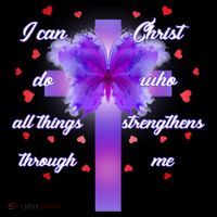 I Can Do All Things Through Christ Butterfly Cross Women's Long Sleeve Shirt thumb 2
