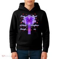 I Can Do All Things Through Christ Butterfly Cross Kids Hoodie thumb 4