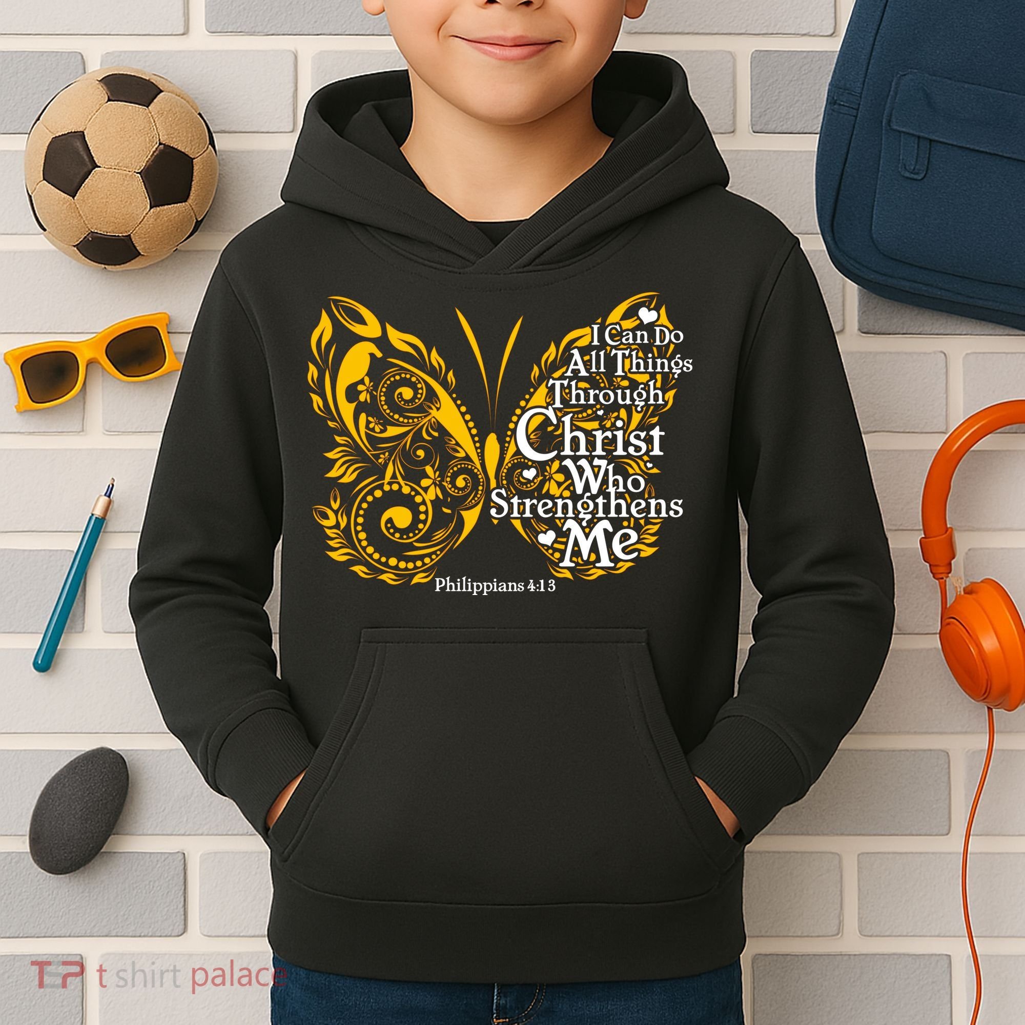 I Can Do All Things Through Christ Philippians 4:13  Kids Hoodie