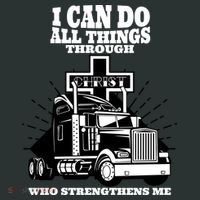 I Can Do All Things Through Christ Truck Driver Women's Long Sleeve Shirt thumb 2