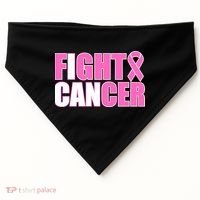 I Can Fight Cancer Breast Cancer Awareness USA-Made Doggie Bandana thumb 0
