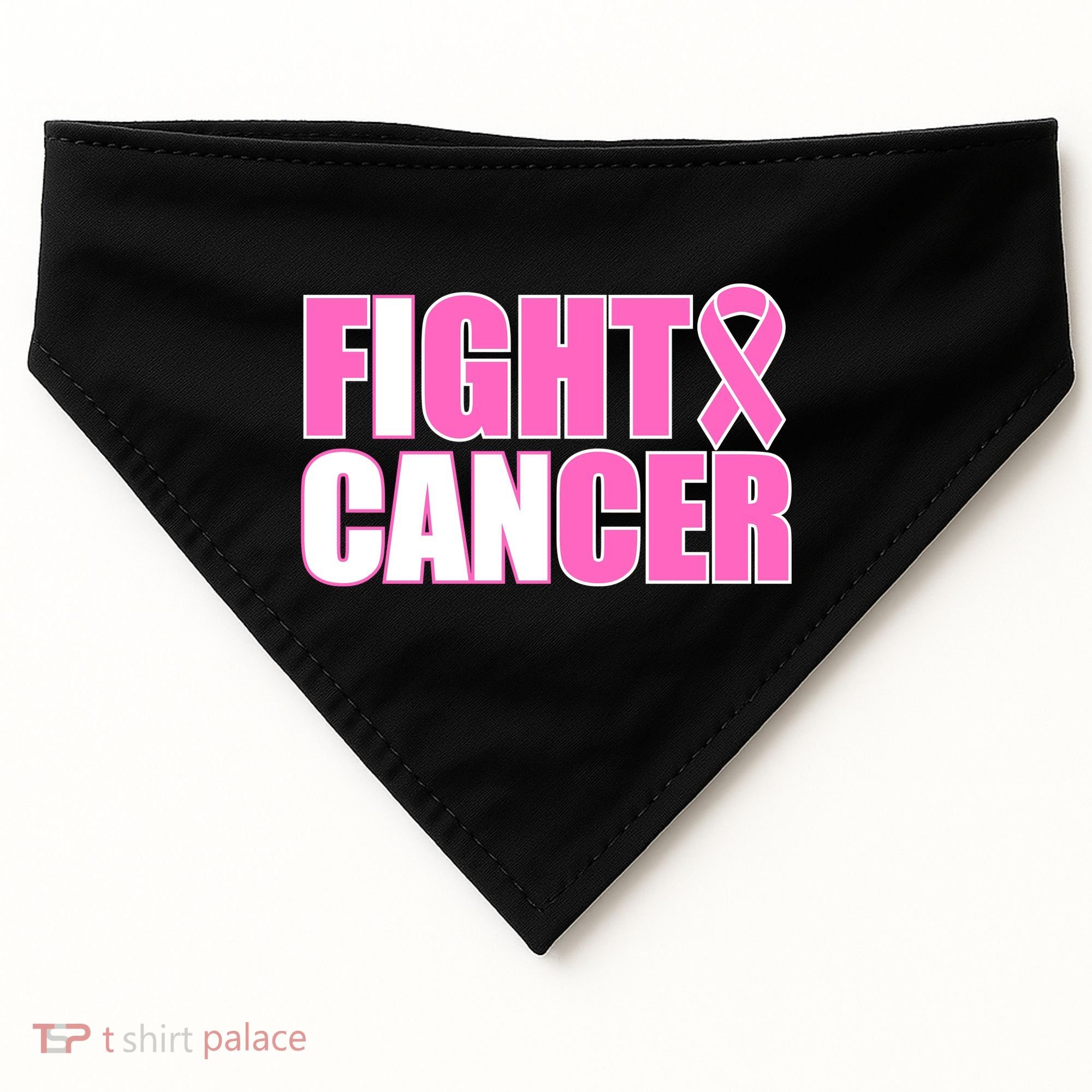 I Can Fight Cancer Breast Cancer Awareness USA-Made Doggie Bandana