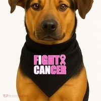 I Can Fight Cancer Breast Cancer Awareness USA-Made Doggie Bandana thumb 1