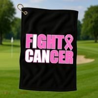 I Can Fight Cancer Breast Cancer Awareness Golf Towel thumb 1