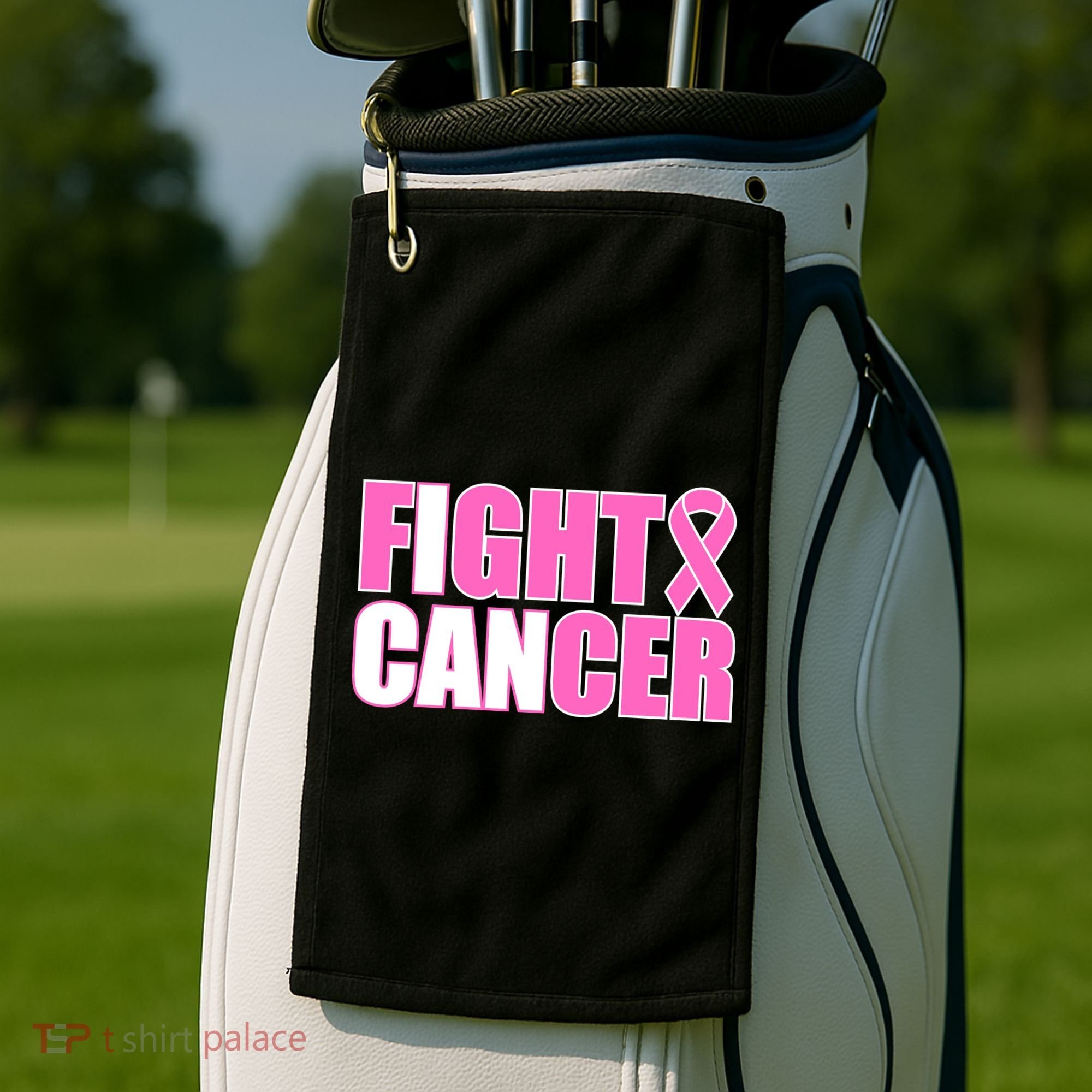 I Can Fight Cancer Breast Cancer Awareness Golf Towel