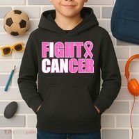 I Can Fight Cancer Breast Cancer Awareness Kids Hoodie thumb 2