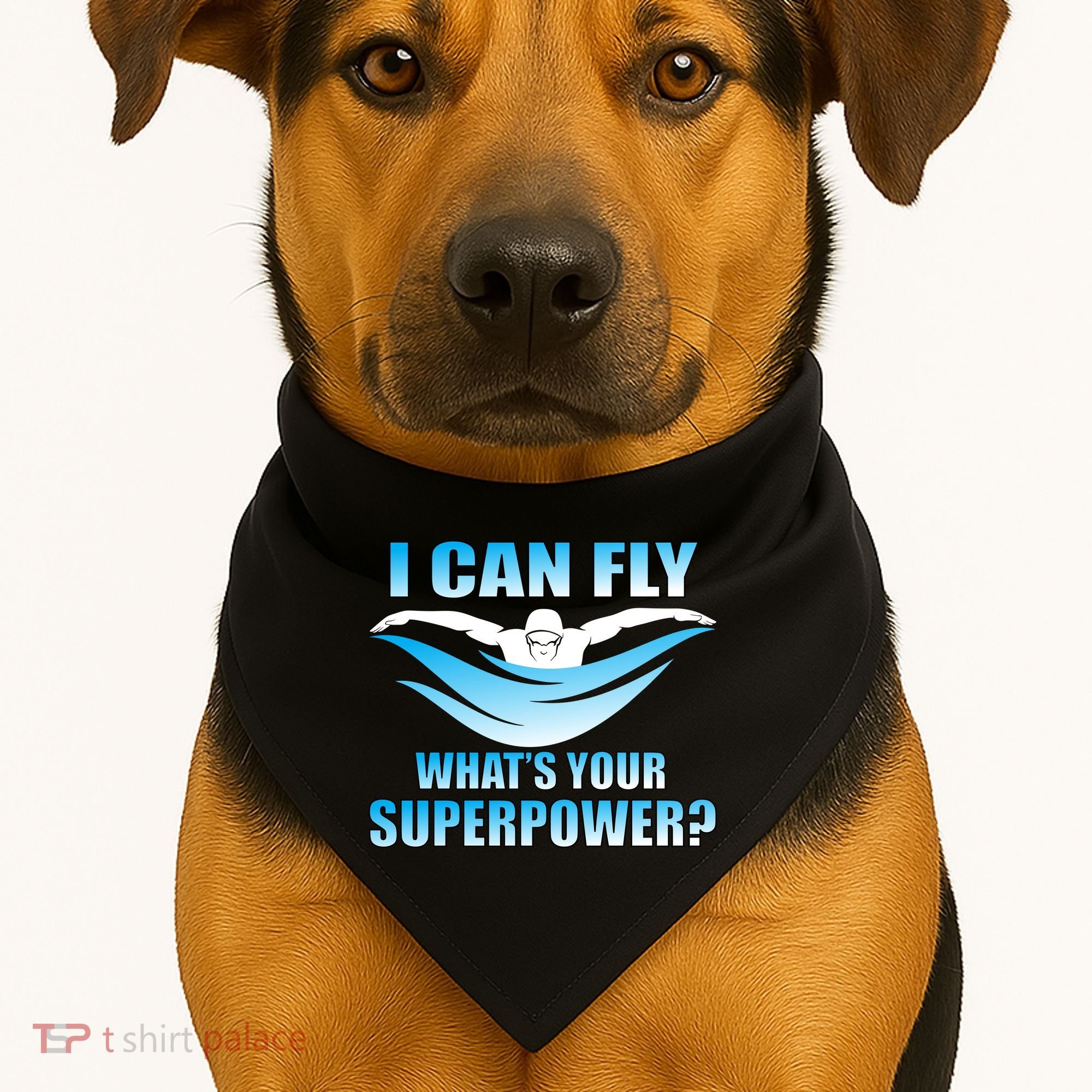 I Can Fly What's Your Superpower Swimming USA-Made Doggie Bandana