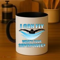 I Can Fly What's Your Superpower Swimming Coffee Mug thumb 4