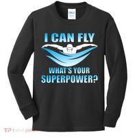I Can Fly What's Your Superpower Swimming Kids Long Sleeve Shirt thumb 0