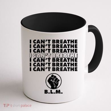 I Can't Breathe Black Lives Matter BLM Fist Coffee Mug back