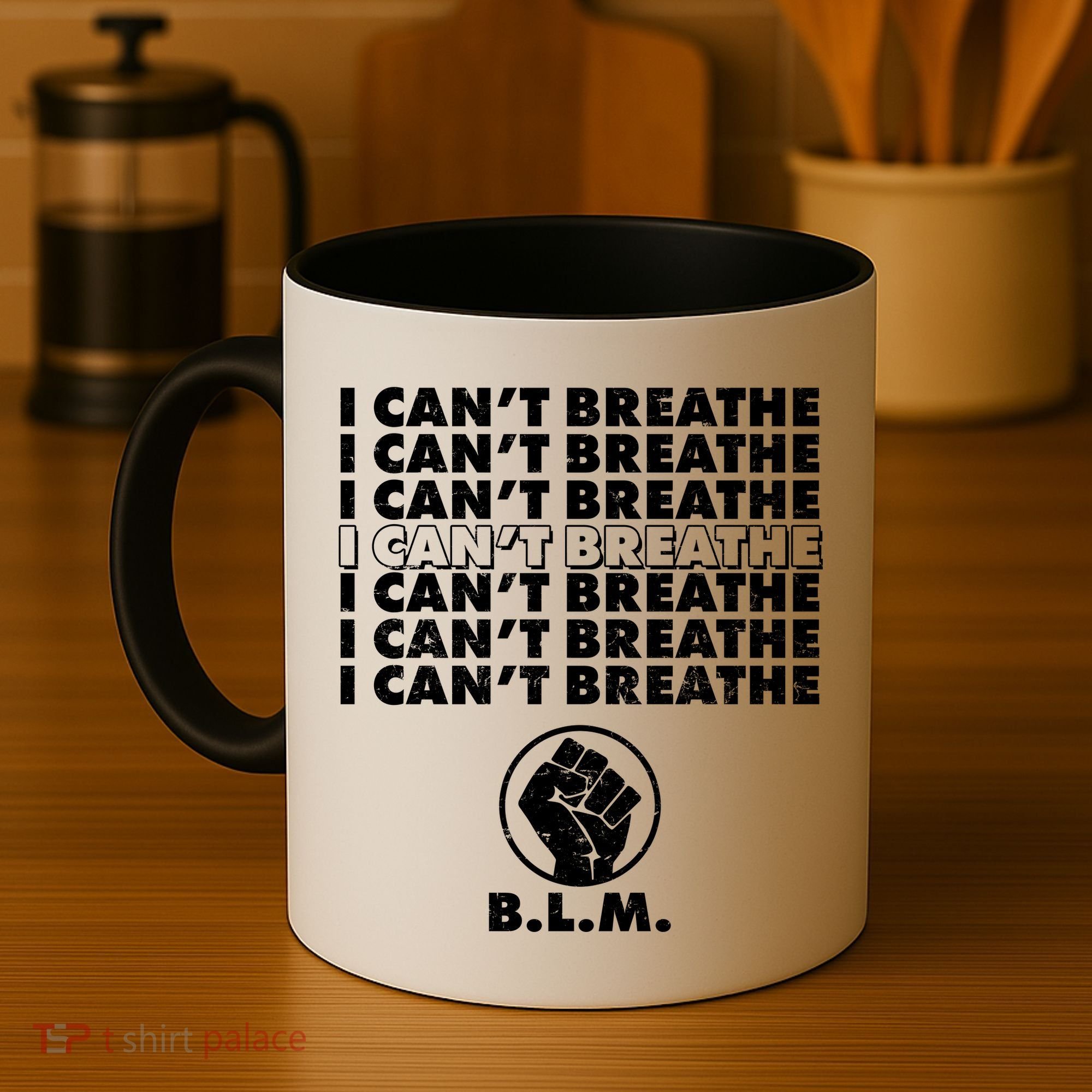 I Can't Breathe Black Lives Matter BLM Fist Coffee Mug