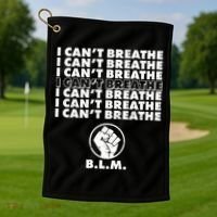 I Can't Breathe Black Lives Matter BLM Fist Golf Towel thumb 1