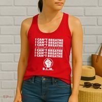 I Can't Breathe Black Lives Matter BLM Fist Women's Tank Top thumb 2
