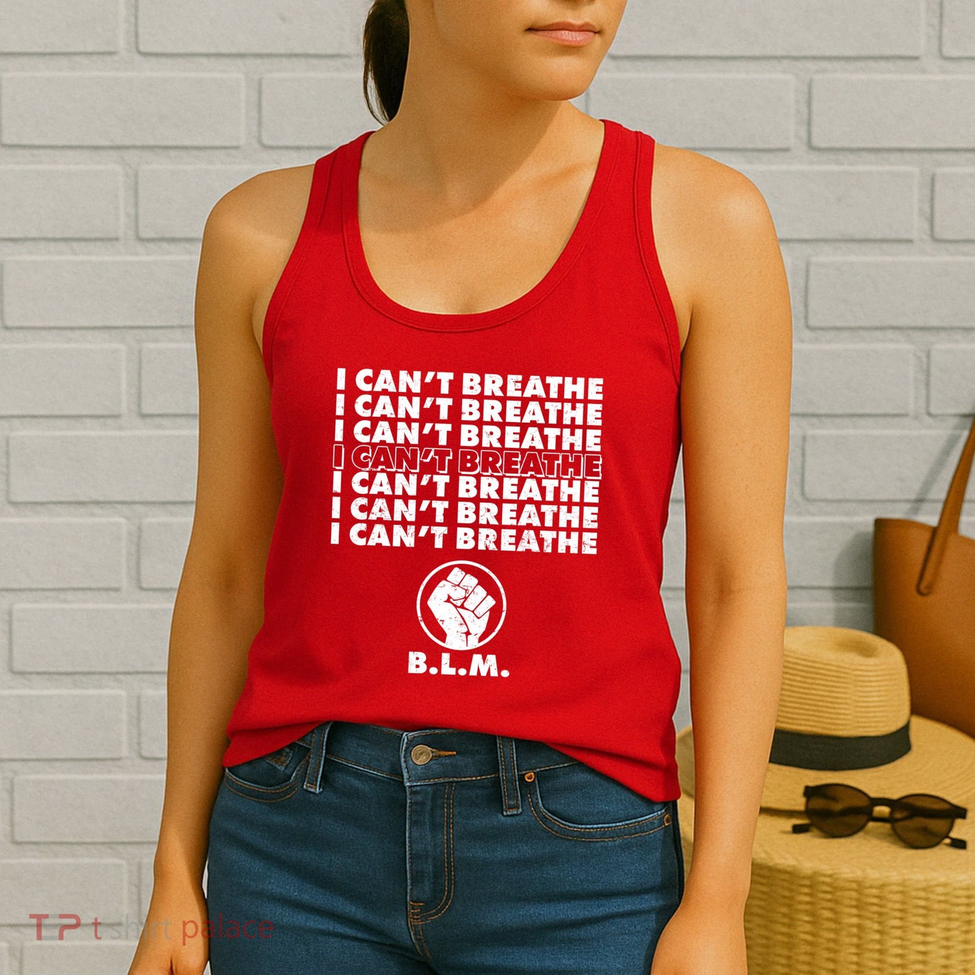 I Can't Breathe Black Lives Matter BLM Fist Women's Tank Top