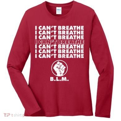 I Can't Breathe Black Lives Matter BLM Fist Women's Long Sleeve Shirt
