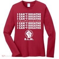 I Can't Breathe Black Lives Matter BLM Fist Women's Long Sleeve Shirt thumb 0